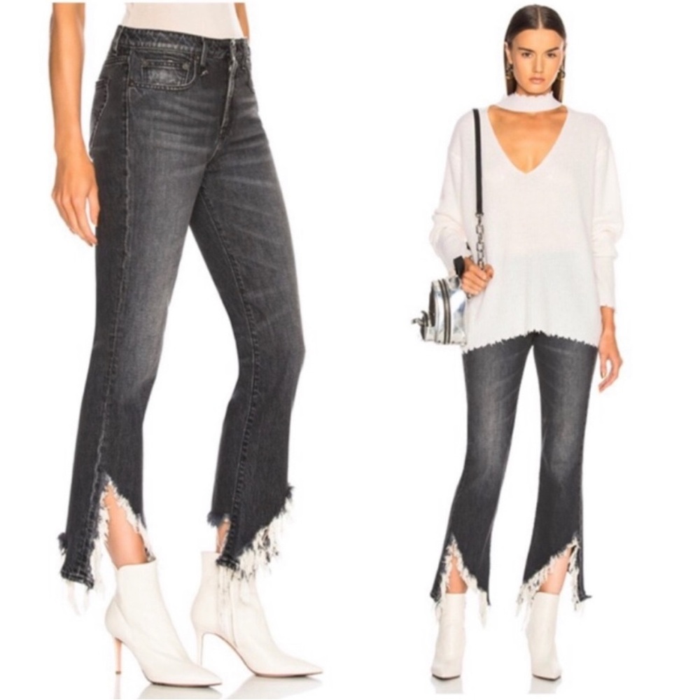 R13 Kick Fit With Frayed Hem Jeans - Picture 1 of 3